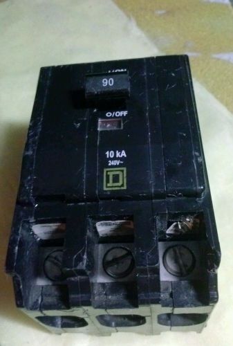 SQUARE D 90 AMP 3 POLE CIRCUIT BREAKER QO390 (PLASTIC TABS) ..... VS-375