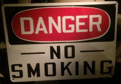 Danger No Smoking Aluminum Sign Vintage 10x14