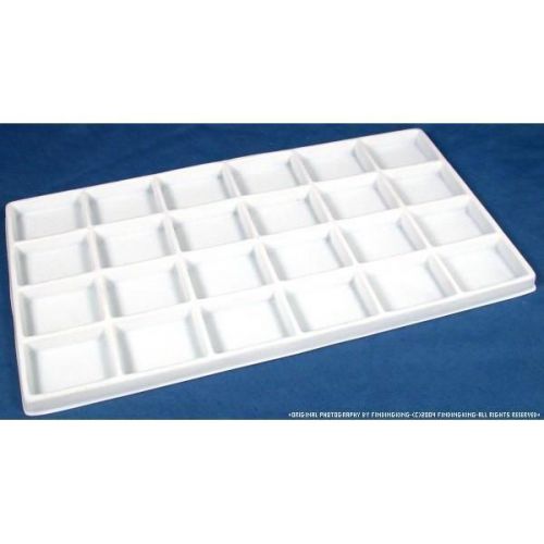 White Flocked 24 Compartment Display Tray Insert
