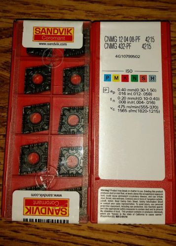 SANDVIK CNMG 432-PF 120408-PF 4215 CARBIDE INSERT