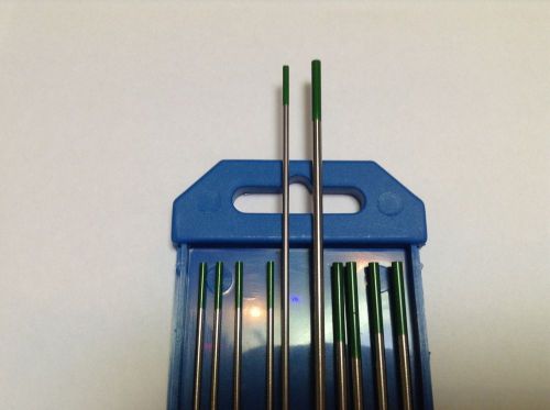 10PCS of .040&#034; &amp; 1/16&#034; * 7&#034;,Green WP,Pure Tungsten Welding &amp; TIG Electrodes .