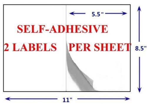 200 Economy Half Sheet Self Adhesive Shipping Labels 8.5 X 5.5  # 5126 Template