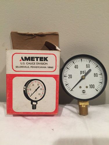 US Gauge Ametek 100 PSI Pressure Gauge Large Dial Made In USA