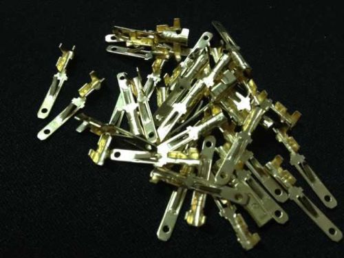 100x 2.8mm crimp terminal male spade connector blade wire contact pin gold color for sale