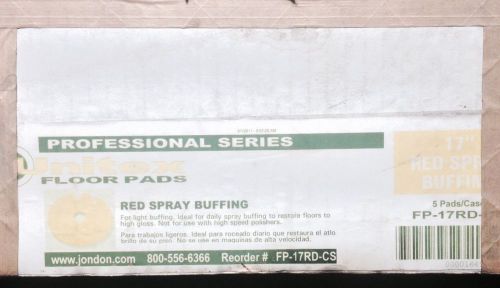 Box Of 5 Professional Series Unitex 17&#034; Red Spray Buffing Floor Pads FP-17RD-CS