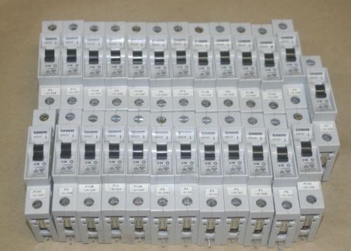 Lot of (32) SIEMENS 5SX21 TYPE C10 10A Circuit BREAKER C 230V/400V/250V/440V