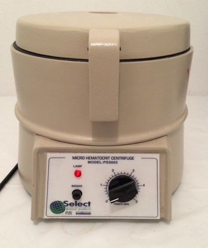 Pss select pss603 micro-hematocrit centrifuge w/ (24) place rotor cmh30-8 amp for sale