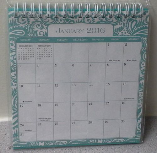2016 Desk Calendar with Stand-(Green)-NEW