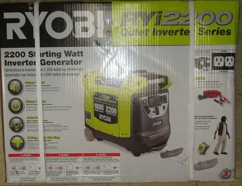 Ryobi ryi2200 quiet inverter series 2200 watt generator brand new free shipping for sale