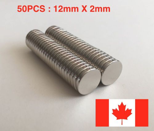 50PCS -12mm X 2mm -  Super Strong Round Disc Magnets Neodymium N52