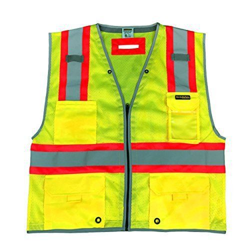 Class2 high visibility reflective safety vest clear id pocket d-ring pass yellow for sale