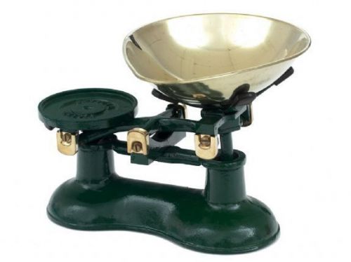 Victor traditional cast iron kitchen scales in green for sale