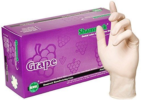 Shamrock 14112-M-bx Medical Grade Examination Dental Glove, Grape Flavor, 4.5