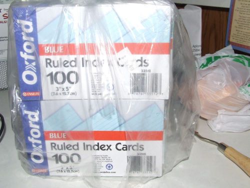 10 packages Oxford Ruled Index Cards, 3 x 5, Blue, 100 in packages