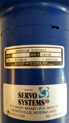 Superior Electric MH112-FJ-8020 Stepper Motor, Slo-Syn 2.66VDC/10A, 200Steps/REV