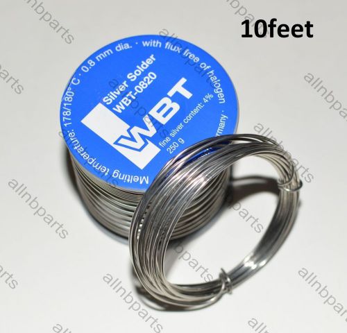 10 Feet WBT 4% Silver Solder Wire WBT-0820 High Grade 0.8mm Diameter Germany