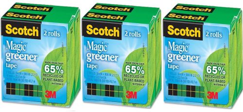 LOT OF 6 NEW Scotch Magic Greener Tape 3/4 x 900&#034; Boxed LOWEST PRICE DON&#039;T MISS!
