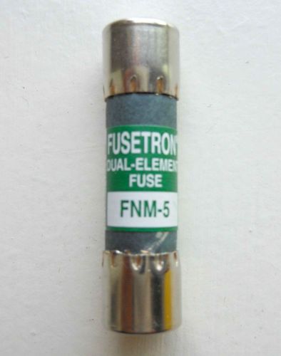 New Lot of 10 Bussmann Fusetron Dual Element FNM-5 Amp Fuses NIB