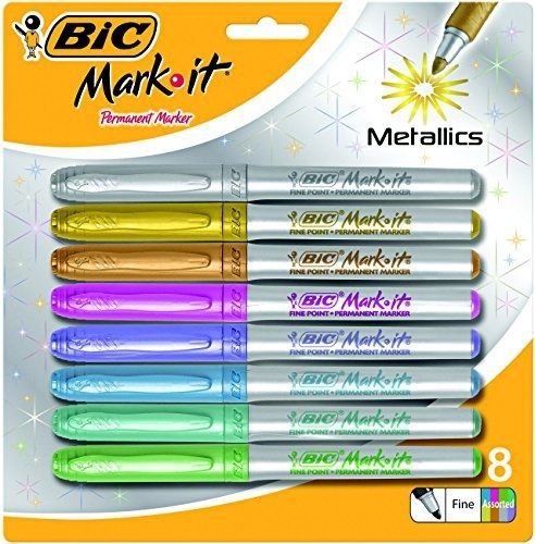 BiC Mark-it 8 New Colors Metallic Permanent Markers