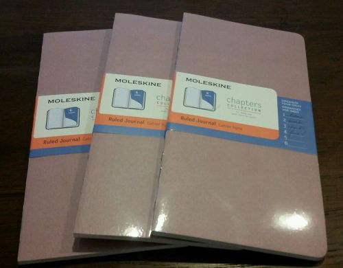 Moleskine Chapters Journal Soft Cover NEW Rose Lot of 3