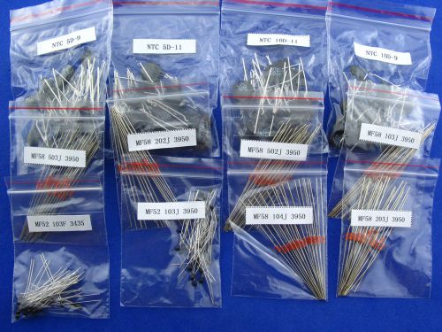 Thermistor assortment kit 12 values x 20pc=240pcs  mf58 mf52 5d 10d thermistor for sale