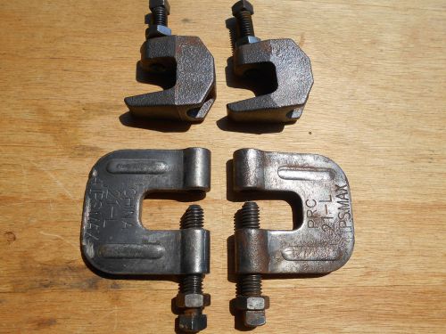 3/8&#034; beam clamp 4 pieces used industrial steampunk for sale
