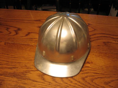 VINTAGE APEX SAFETY PRODUCTS SILVER METAL CONSTRUCTION HAT HARD HAT
