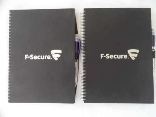 Journalbooks Hardcover Notebook w/Penport and Pen (F-Secure Logo) Lot of 2