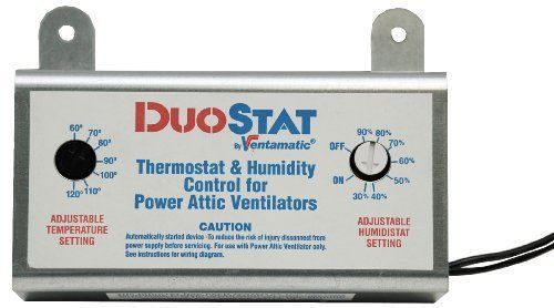 Adjustable Dual Thermostat Humidistat Control For Power Attic Ventilators