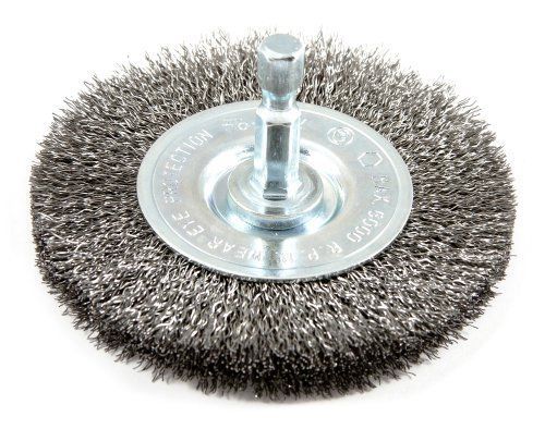 Forney 72736 wire wheel brush  fine crimped with 1/4-inch hex shank  3-inch-by-. for sale