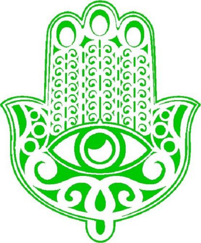 30 Custom Green Hand of Fatima Personalized Address Labels