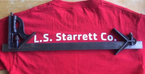 Starrett 18&#034; Combination Square w/ Center Head No. 16R GRAD