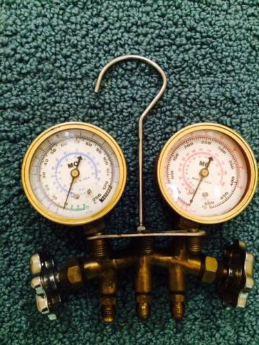 Mastercool brass refrigeration and a/c manifold/ gauge set free shipping!! for sale