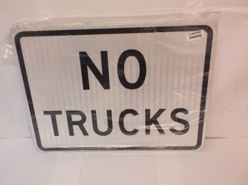 New ZING 2420 Traffic Sign 18 x 24In BK/WHT No Trucks (H34P)