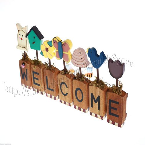 Wooden Welcome Plaque Sign Rural Style Shop Restaurant Home Decoration 15.7&#034;