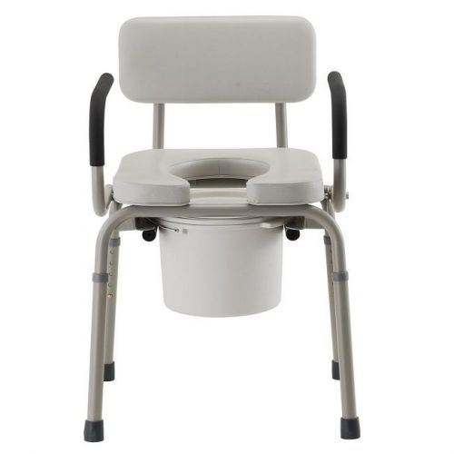 Padded drop arm commode, gray, free shipping, no tax, #8901w for sale