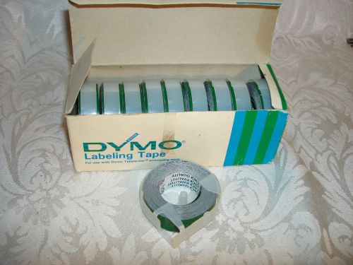 BOX OF TEN (10) NOS DYMO 0158-05 REFILL TAPE, GLOSSY GREEN