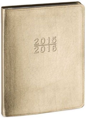 2016 Gallery Leather Gold Weekly Large Planner Desk Office Calendar Organizer