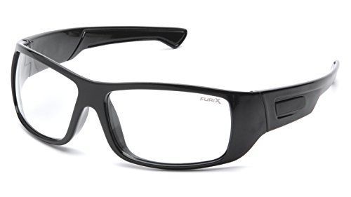 Pyramex Furix Safety Glasses, Black Frame/Clear Anti-Fog