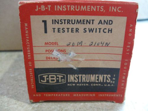 Jbt model 20 – 2104n instrument &amp; tester switch for sale