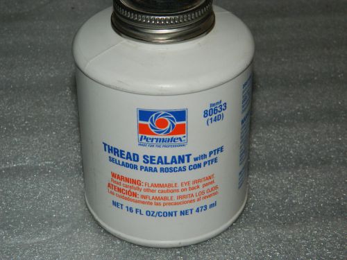 BRAND NEW PERMATEX 80633 THREAD SEALANT WITH PTFE 16oz WHITE BRUSH TOP CAN