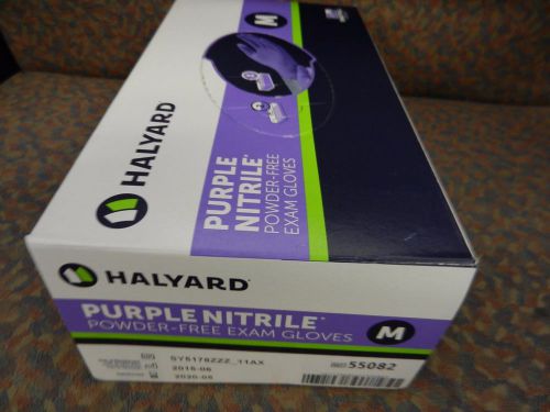 55082 Halyard Purple Nitrile Exam Gloves, Powder-Free, Sz  Medium, 100/BX