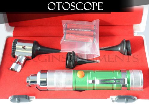 Otoscope Set GREEN ENT Medical Diagnostic Instruments  (Batteries Included)