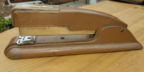 Vintage SWINGLINE STAPLER # 27 Sleek Mid Century Industrial Brown Metal