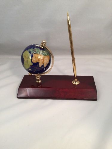 Gemstone Globe Desk Pen Holder