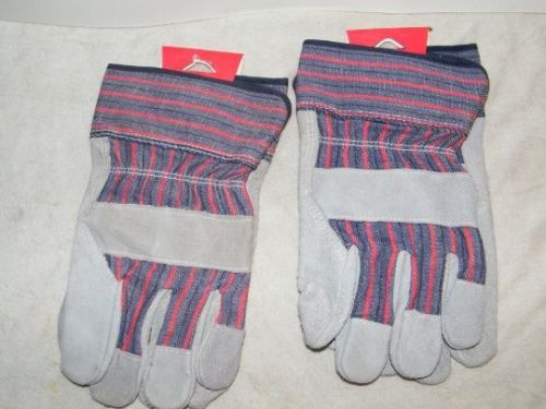 2 Pair Midwest Leather Palm Work Gloves Size Large Style 7731