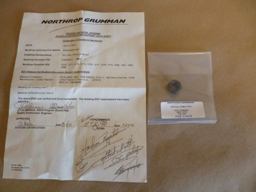 Northrop grumman 1/2-13 k - monel hex nut , drilled hex nut , 5310-01-466-6061 for sale