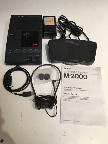 Sony M-2000 Microcassette Transcriber W/ Manuals &amp; Headphones L@@K
