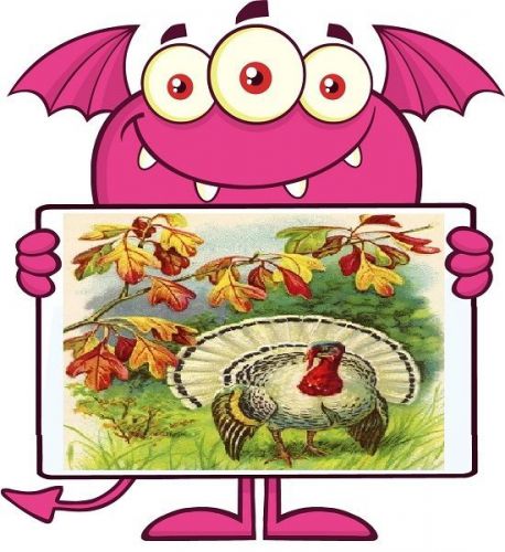 30 Custom Thanksgiving Monster Personalized Address Labels