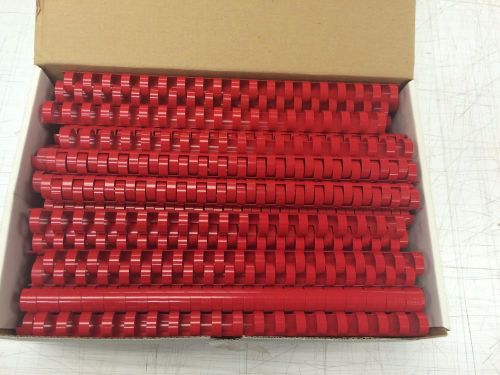 Box of 100 1/2&#034; Red Plastic Spiral Comb Binding